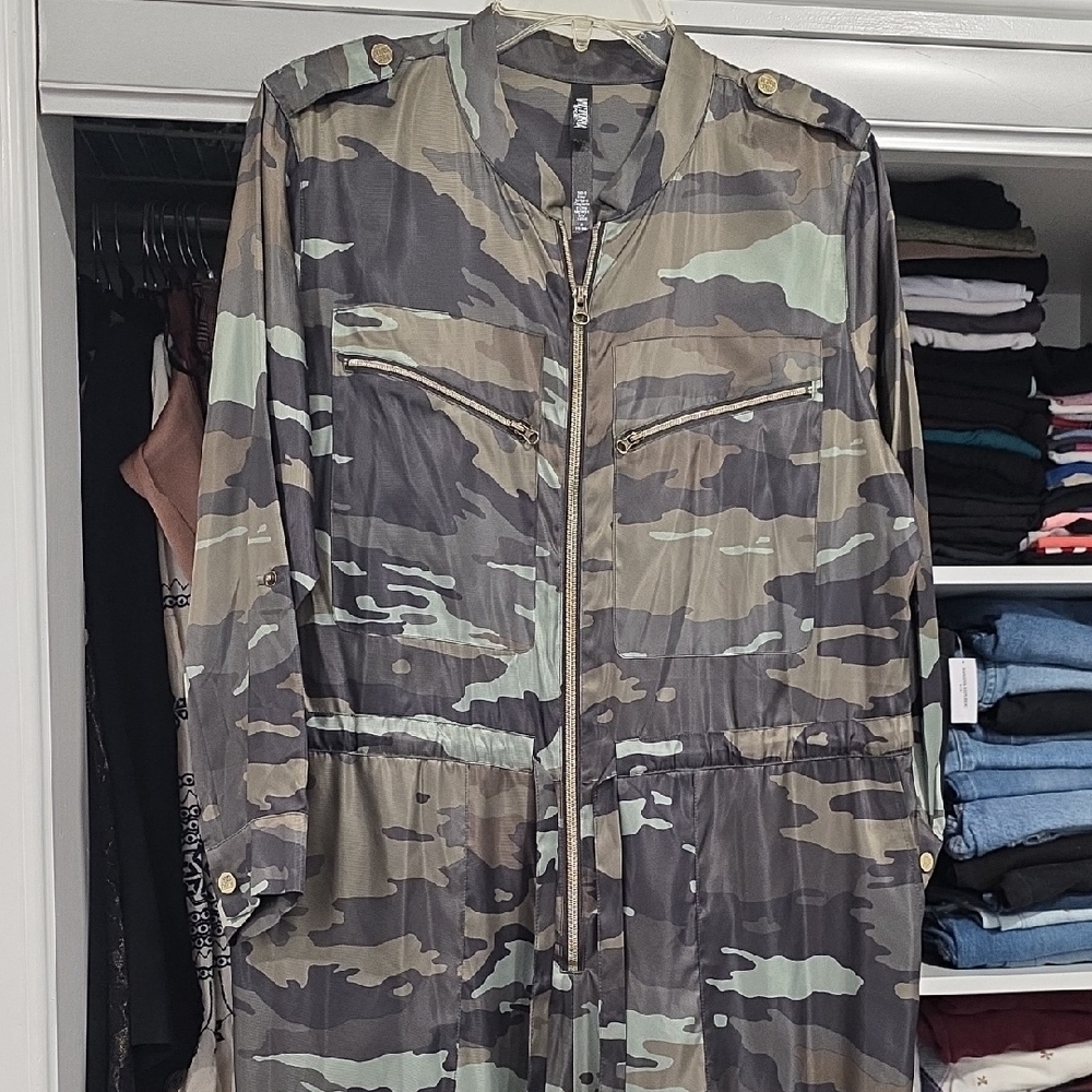 Camouflage Zip-Up Jumpsuite